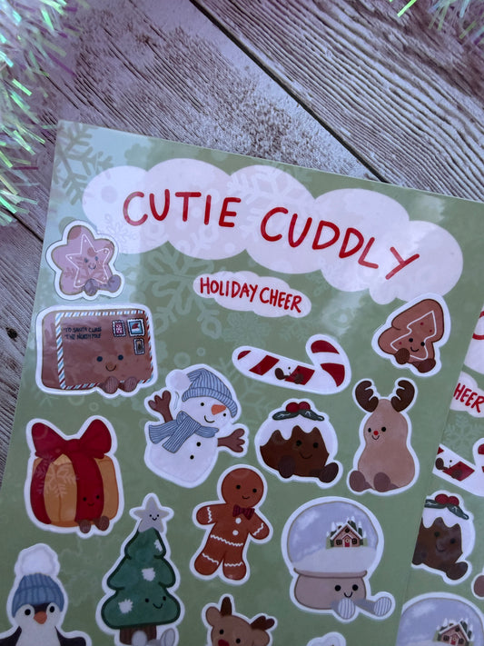 Cutie Cuddly Holiday Cheer Classic Sticker Sheet