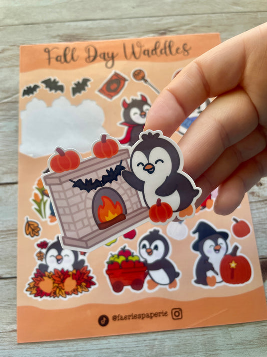 Fall Day Waddles Jumbo Sticker Sheet