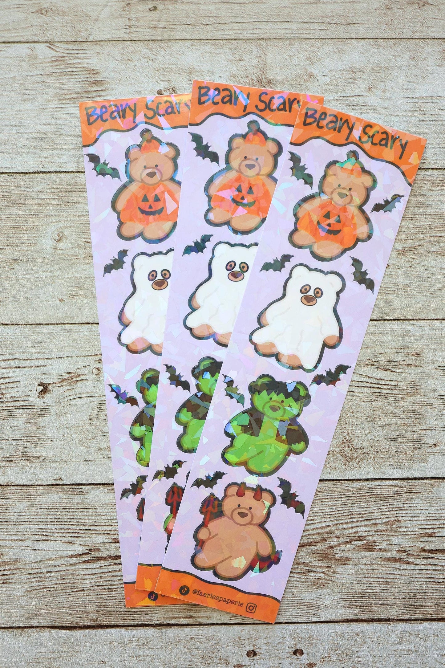 Beary Scary Skinny Sticker Sheet