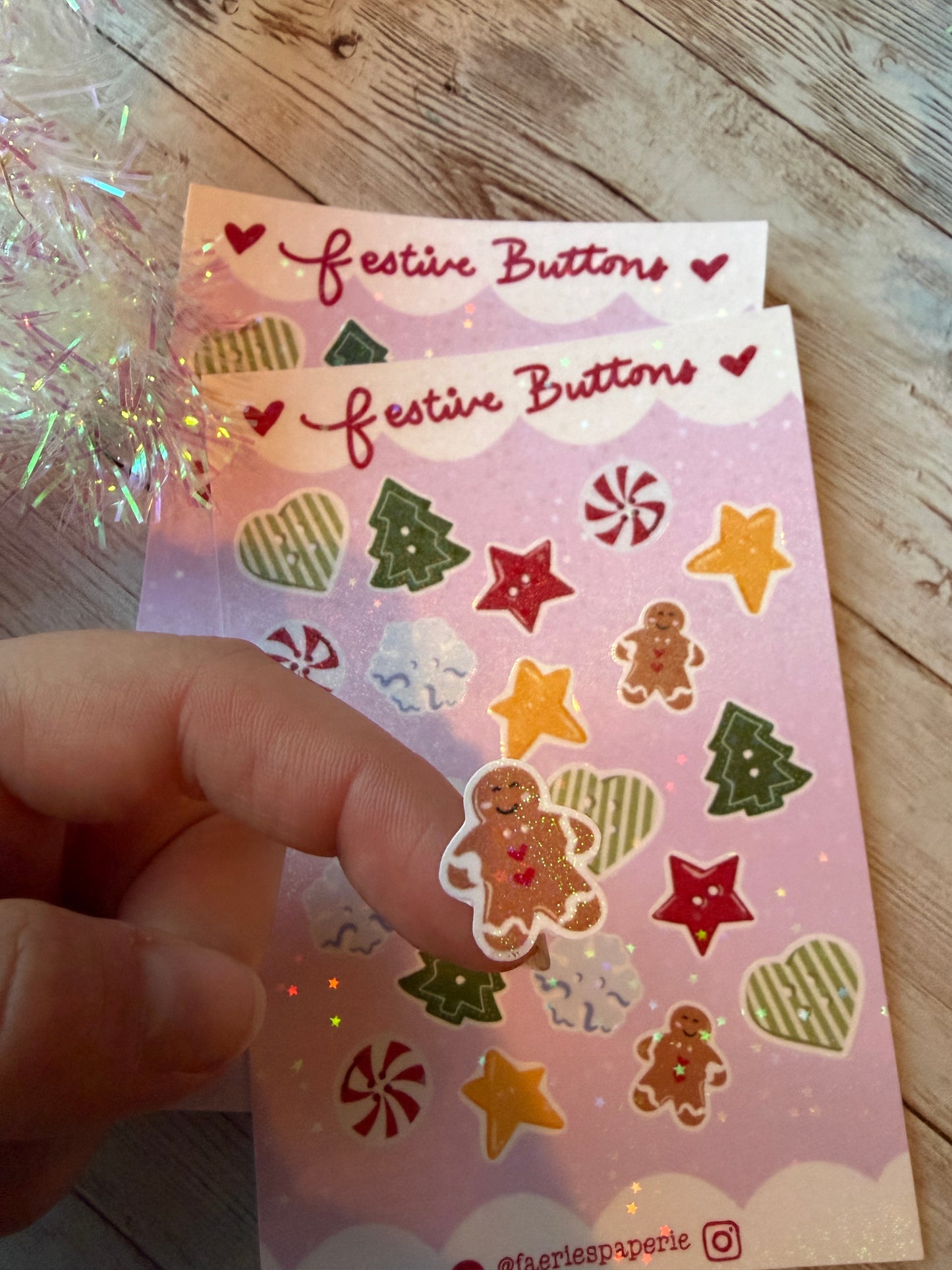 Festive Buttons Classic Holiday Sticker Sheet