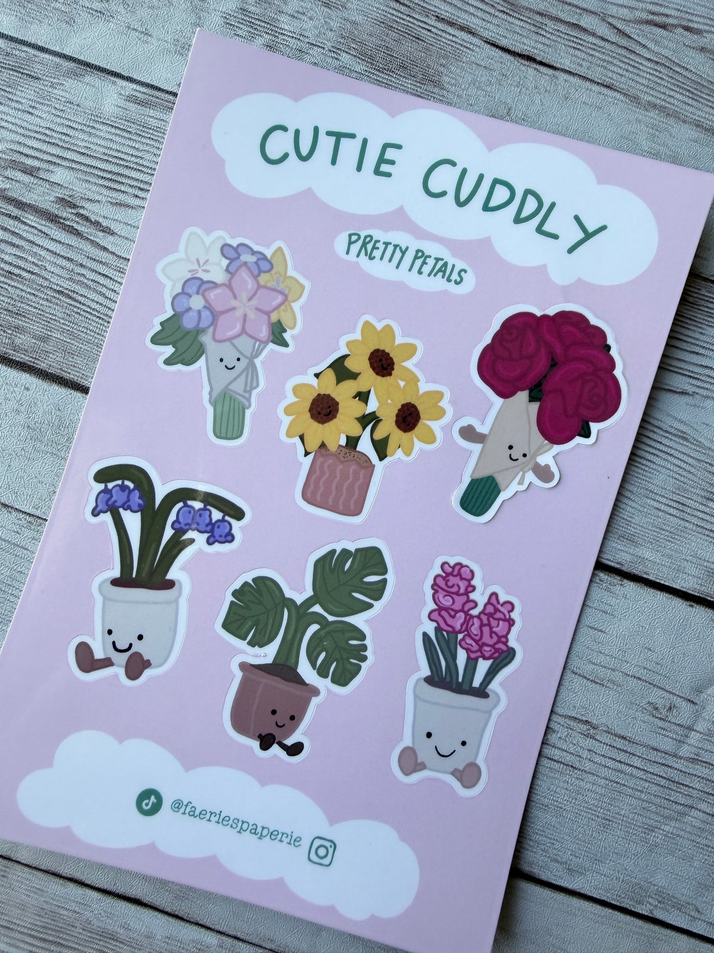 Cutie Cuddly Pretty Petals Classic Sticker Sheet