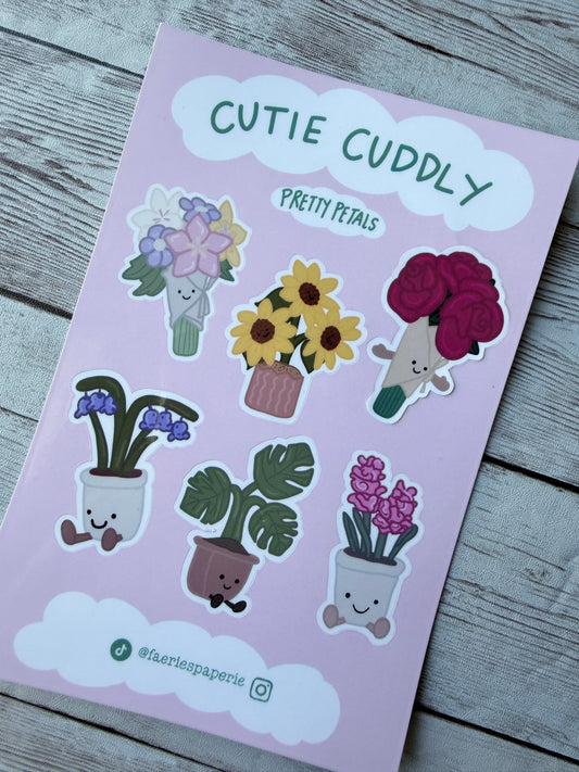 Cutie Cuddly Pretty Petals Classic Sticker Sheet
