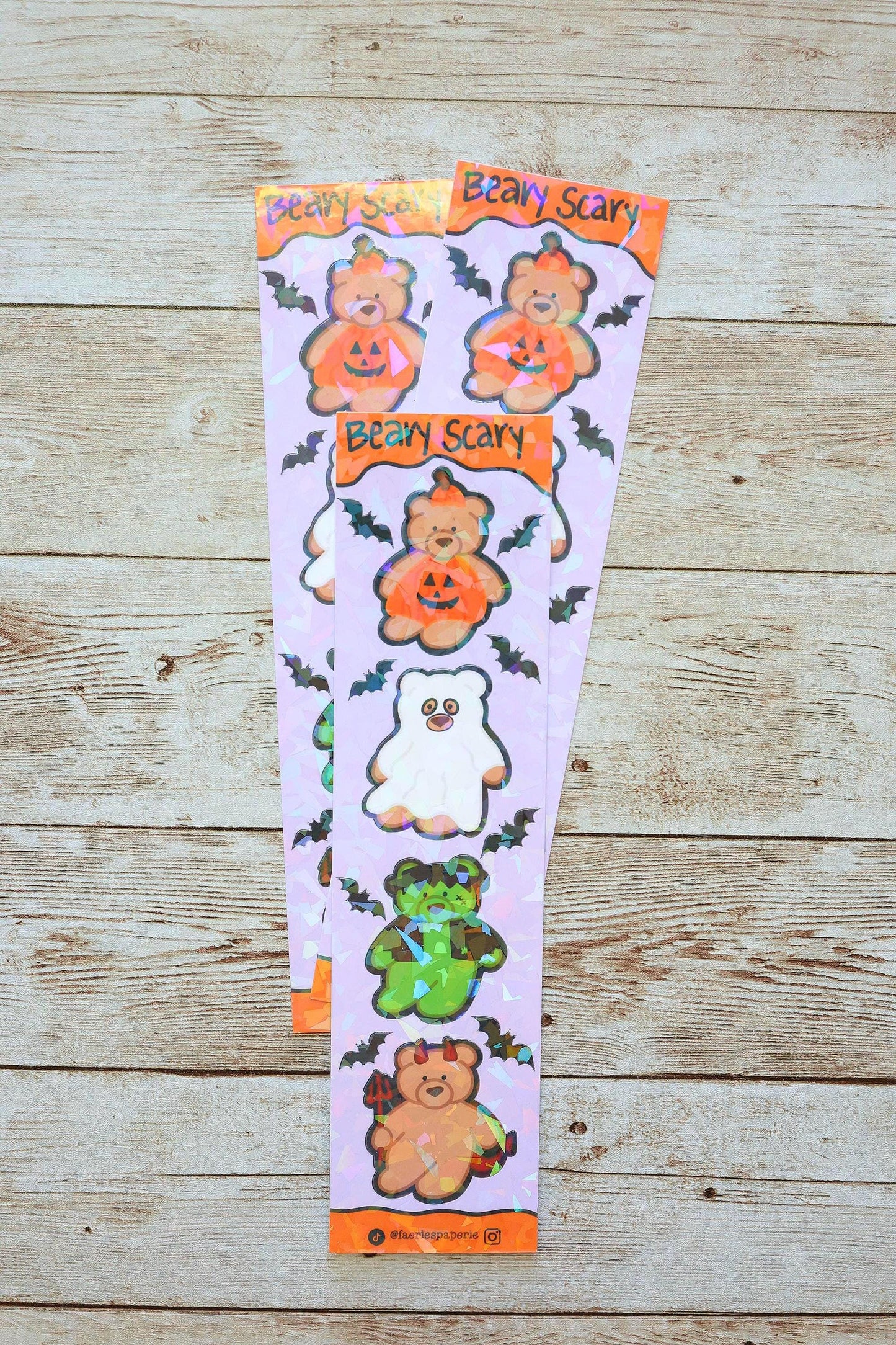 Beary Scary Skinny Sticker Sheet