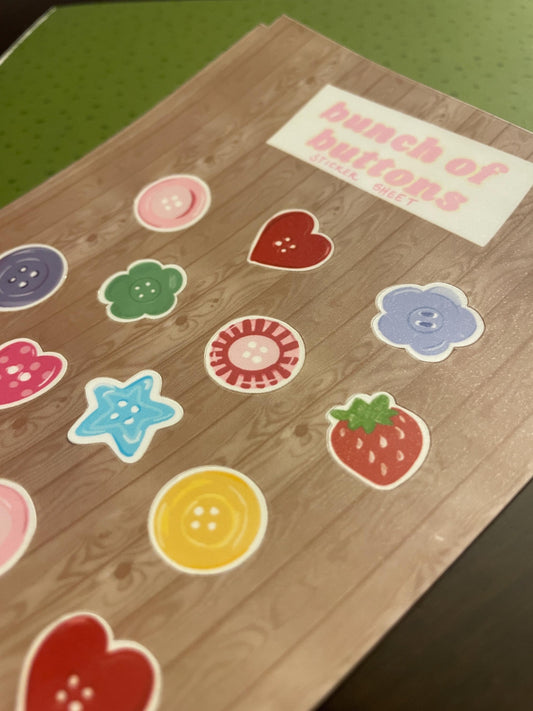 Bunch of Buttons Classic Sticker Sheet