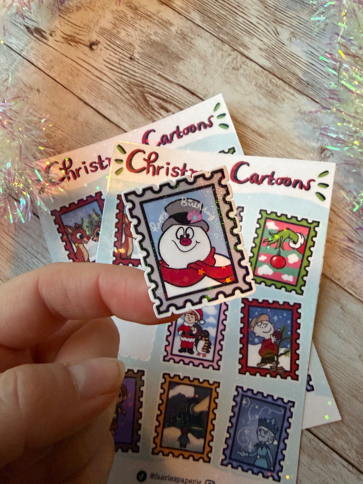 Christmas Cartoons Stamp Classic Sticker Sheet