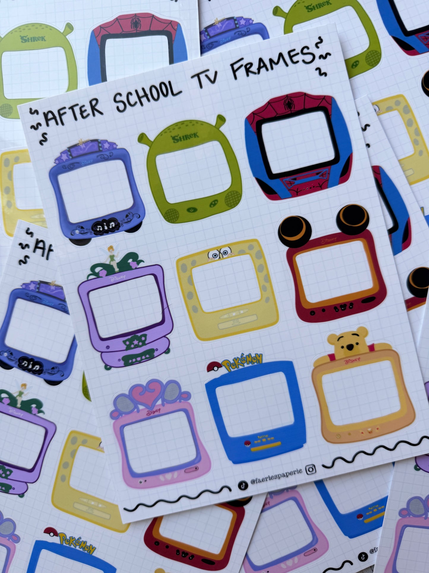 After School TV Frames Jumbo Sticker Sheet