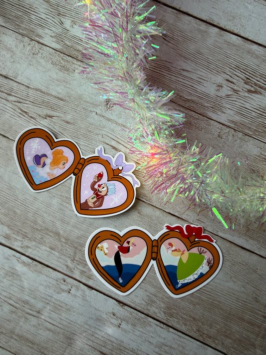 Holiday Locket Lovers Vinyl Stickers