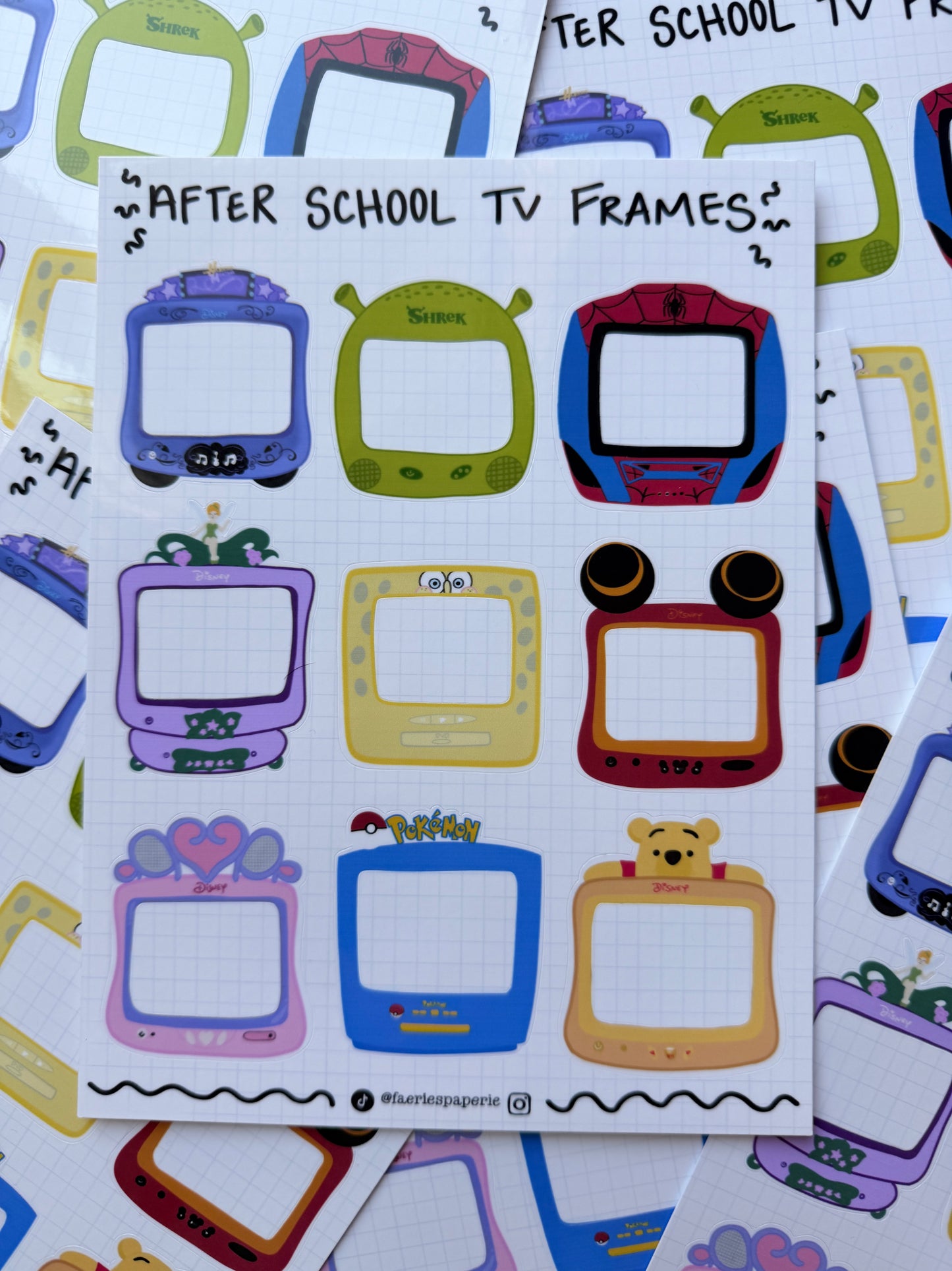 After School TV Frames Jumbo Sticker Sheet