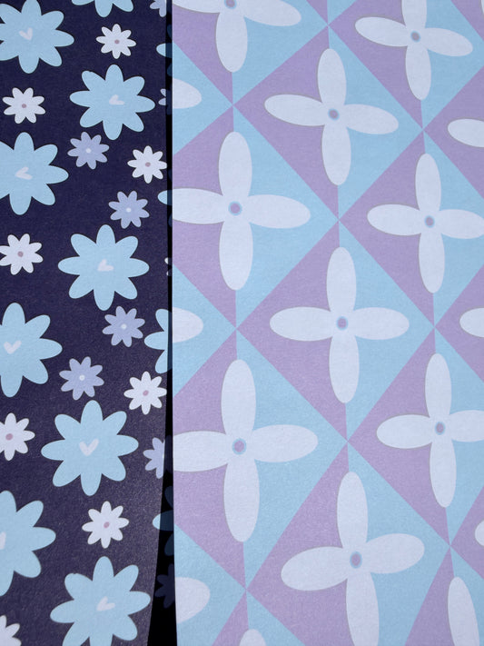 Navy and Periwinkle Florals Journal/Scrapbook Paper