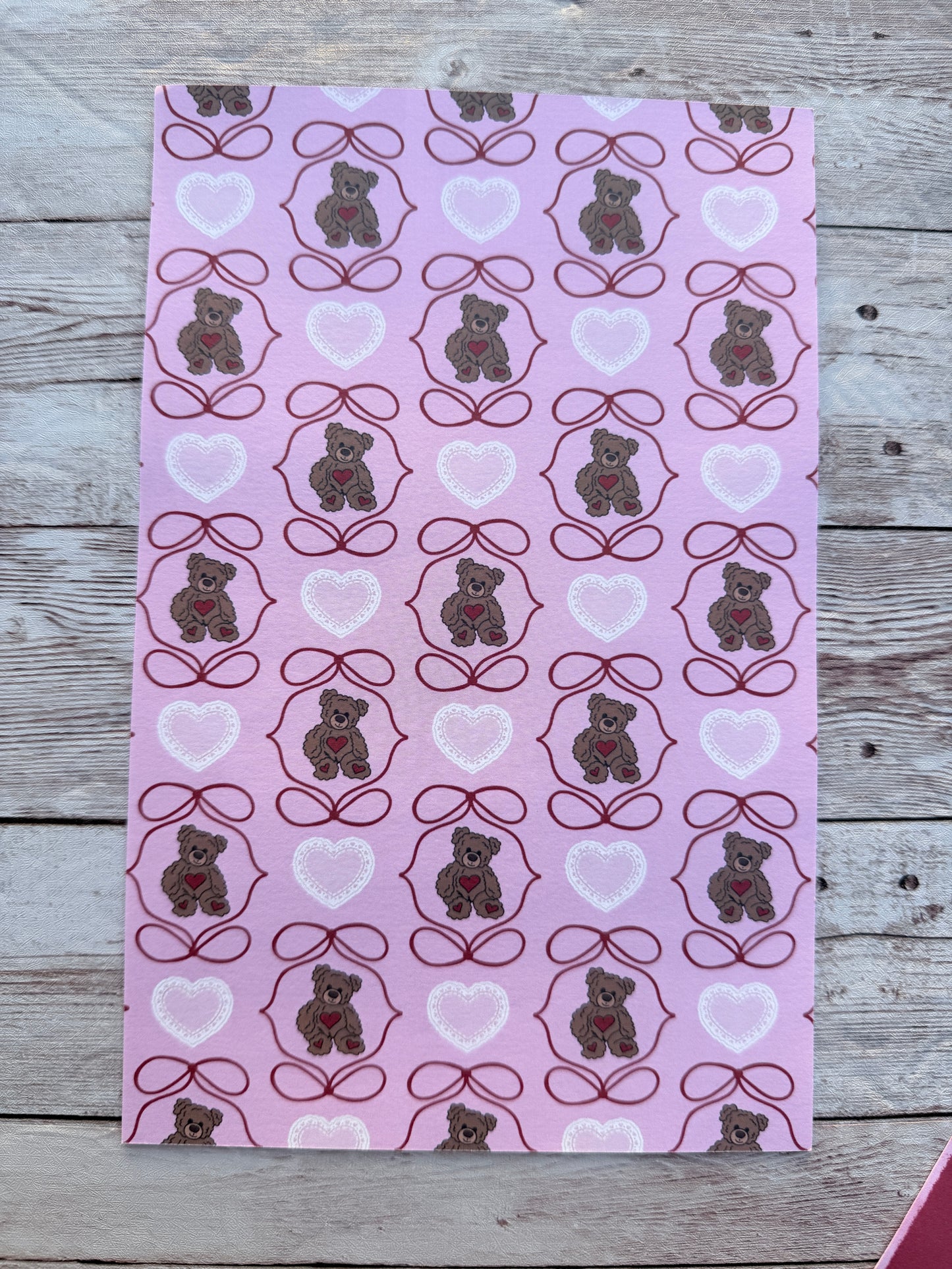 Bears & Bows Junk Journal/Scrapbook Paper