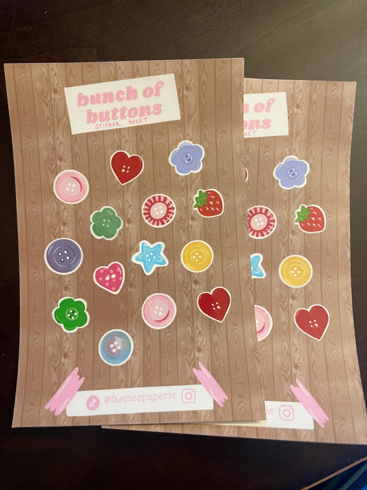 Bunch of Buttons Classic Sticker Sheet