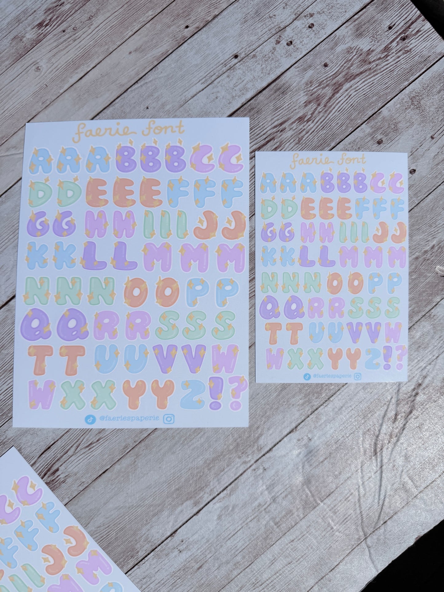 Faerie Font Letters Sticker Sheet