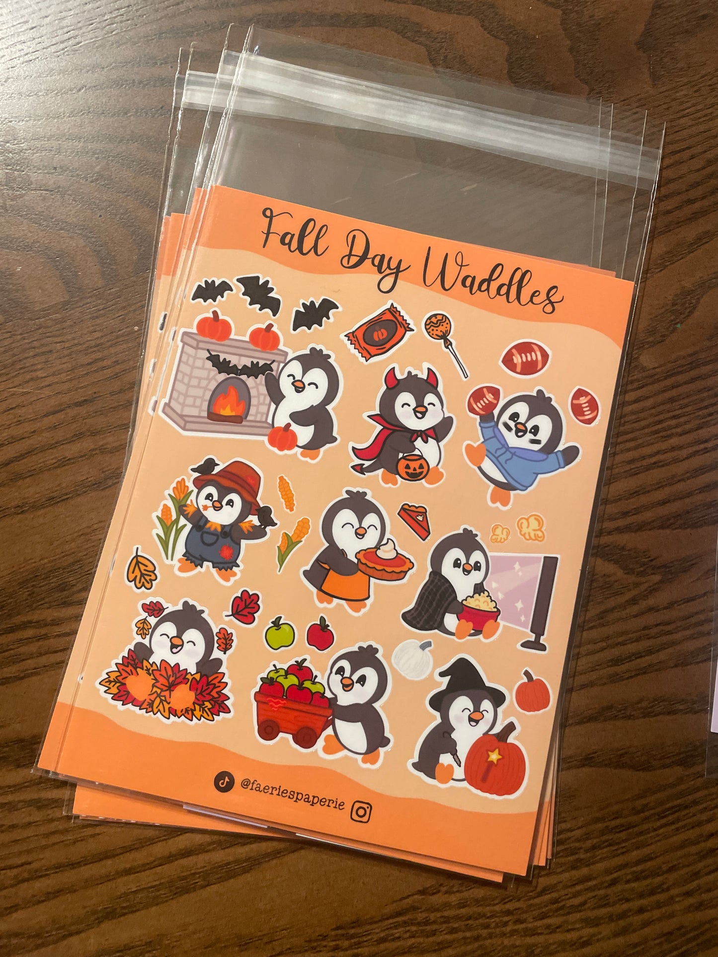 Fall Day Waddles Jumbo Sticker Sheet