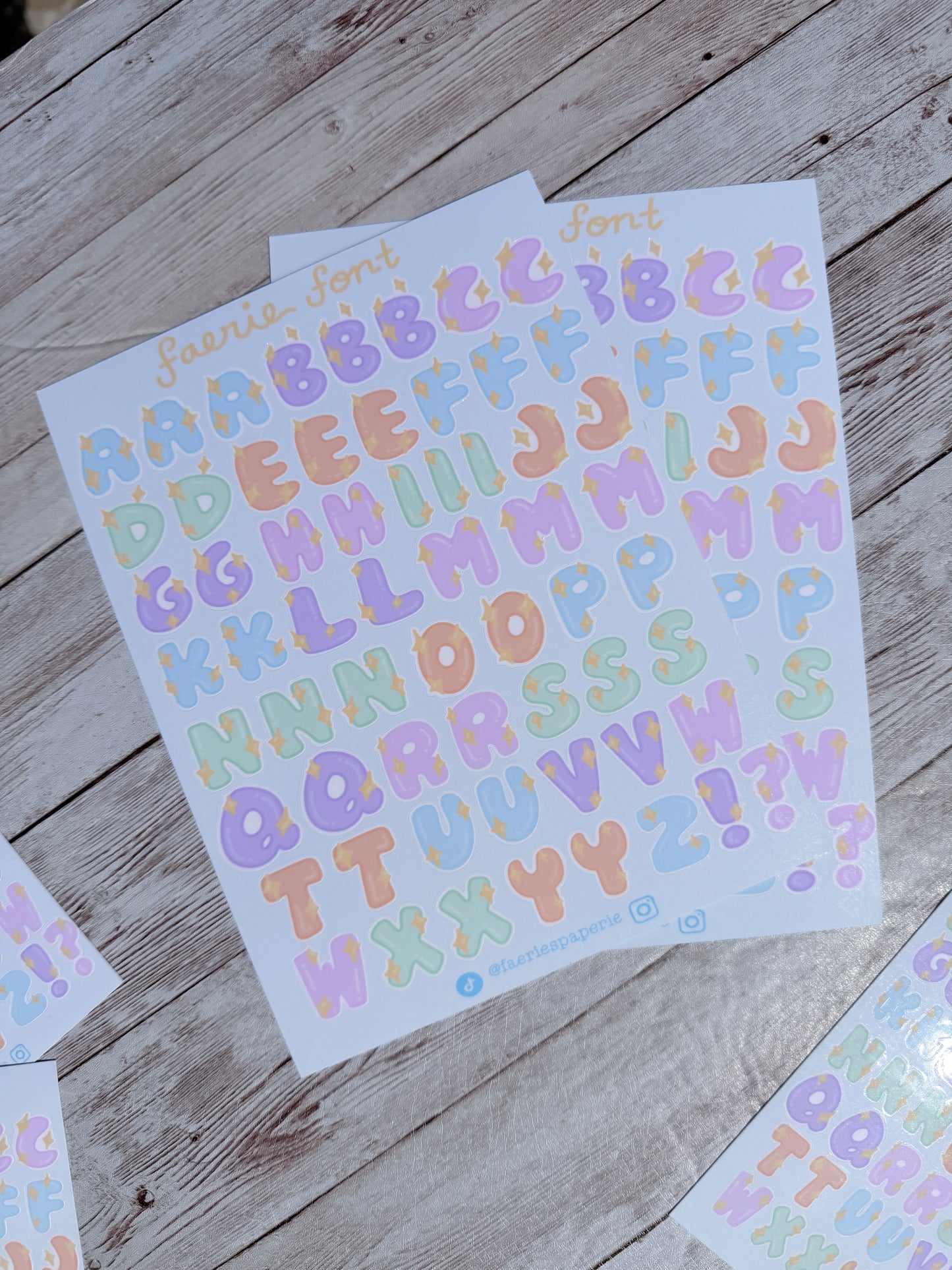 Faerie Font Letters Sticker Sheet