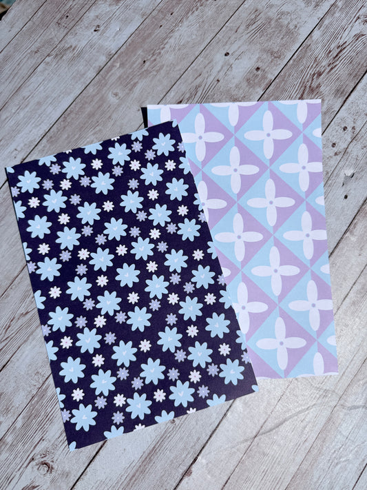 Navy and Periwinkle Florals Journal/Scrapbook Paper