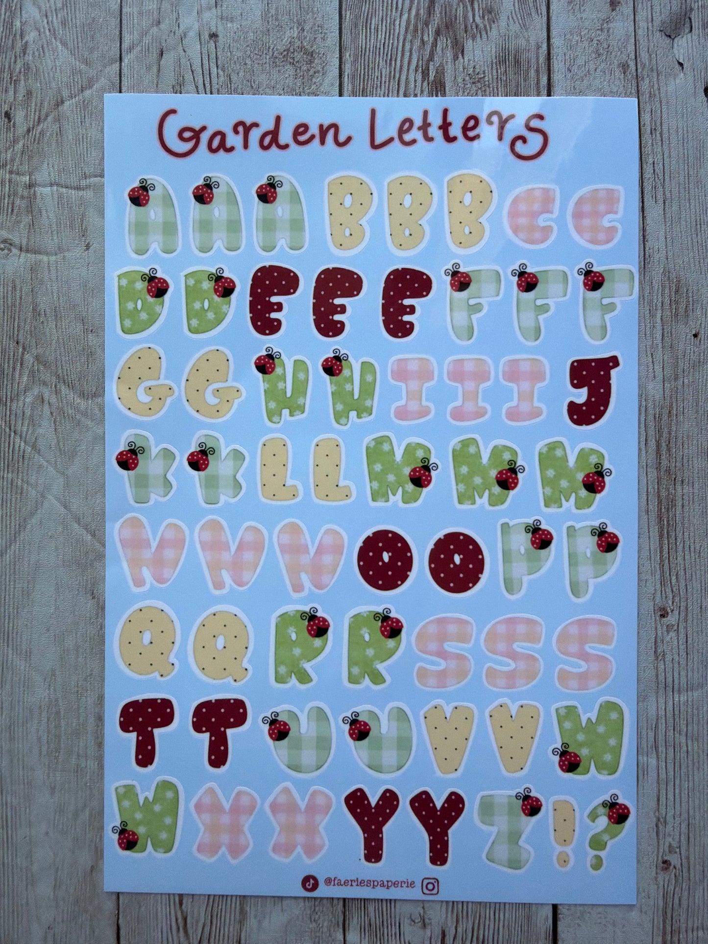 Garden Letters Sticker Sheet