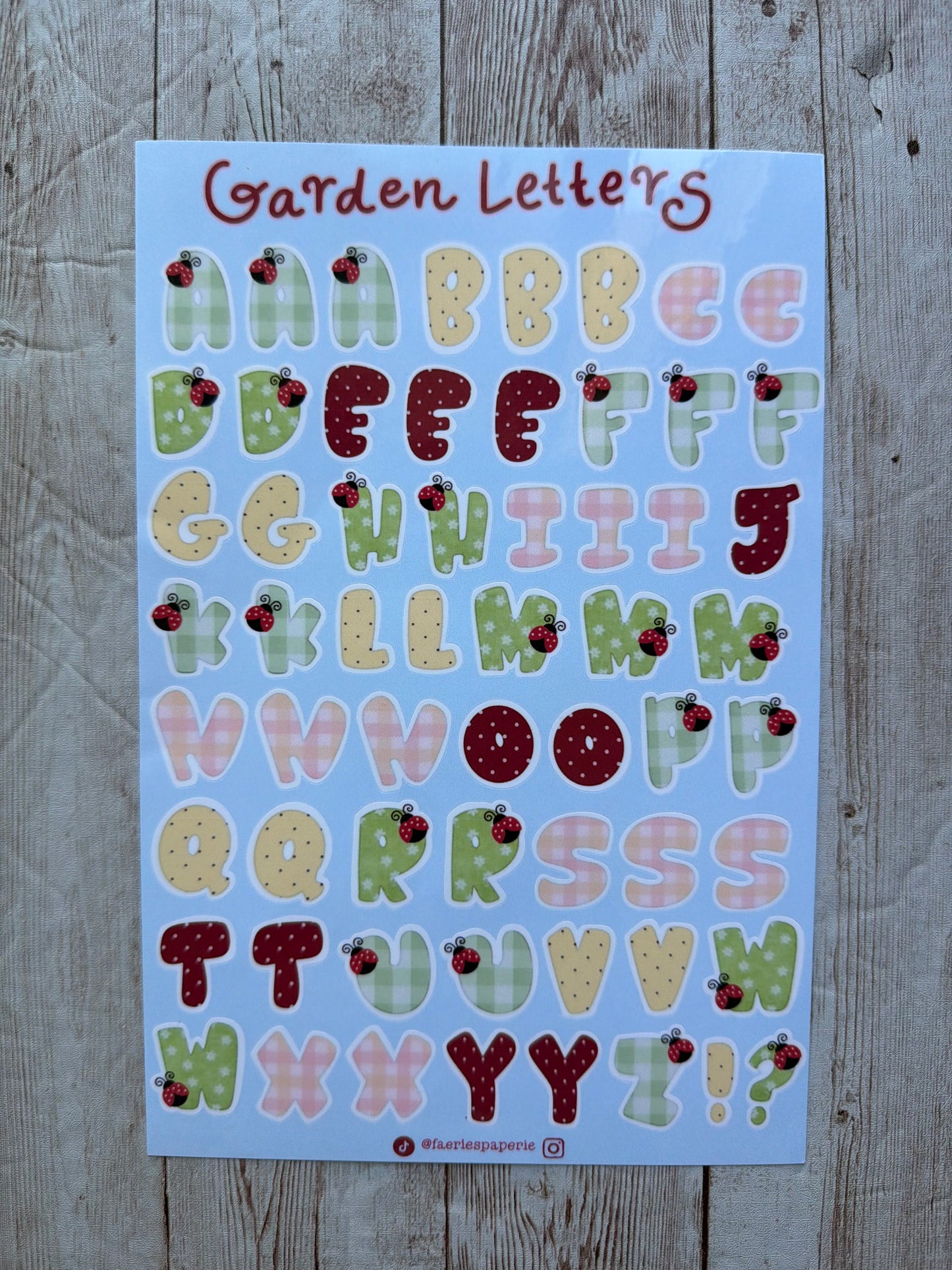 Garden Letters Sticker Sheet