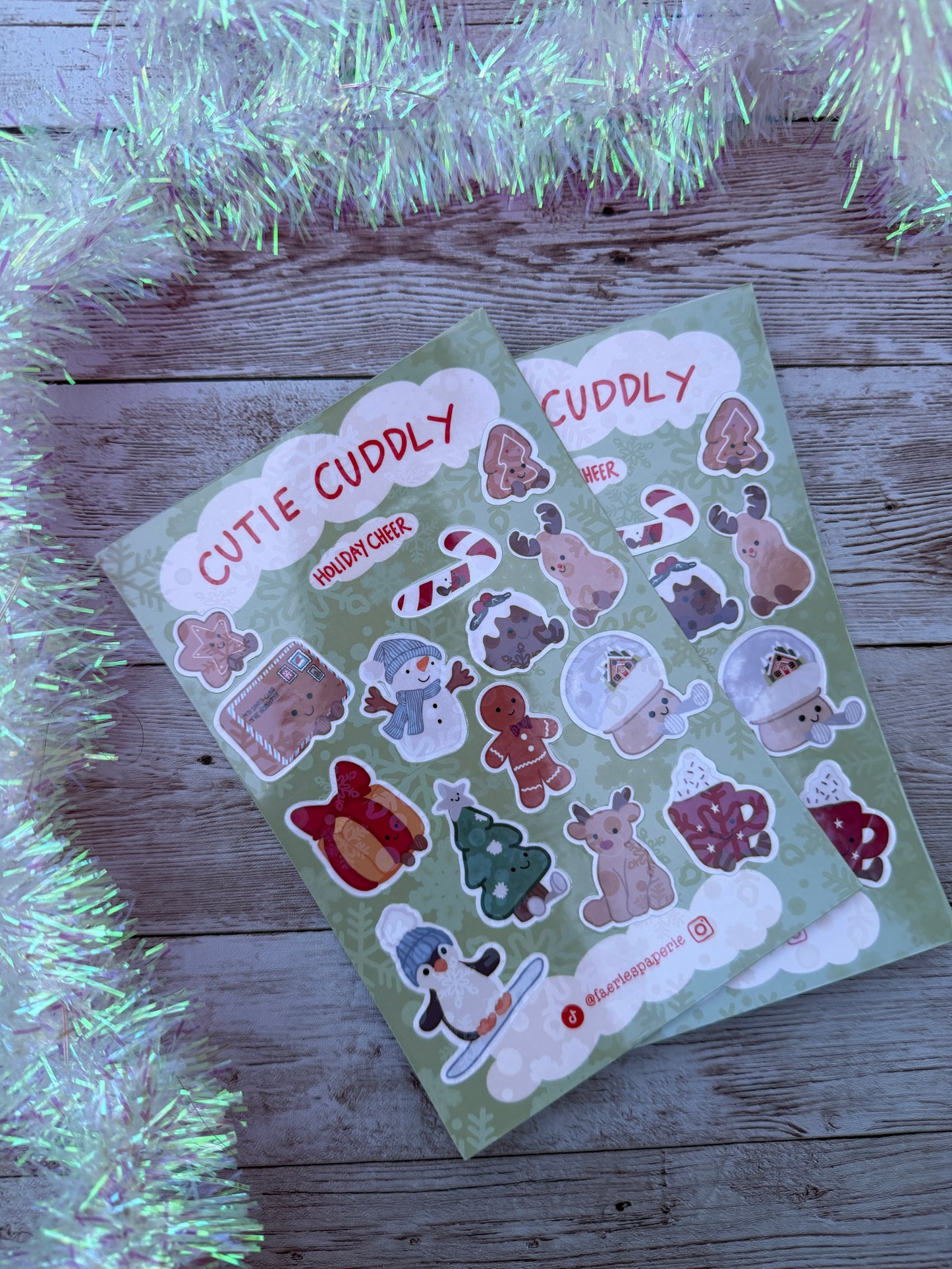 Cutie Cuddly Holiday Cheer Classic Sticker Sheet