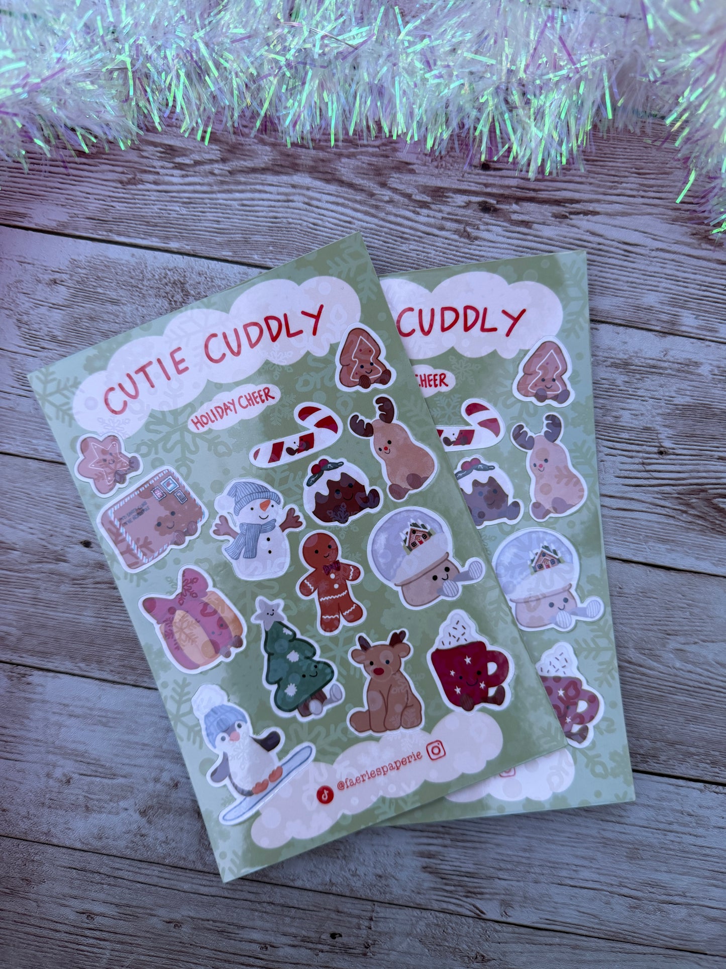 Cutie Cuddly Holiday Cheer Classic Sticker Sheet