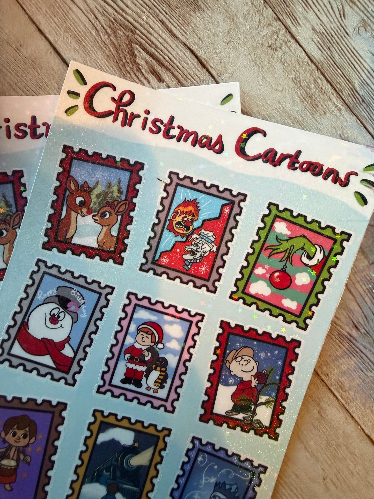 Christmas Cartoons Stamp Classic Sticker Sheet