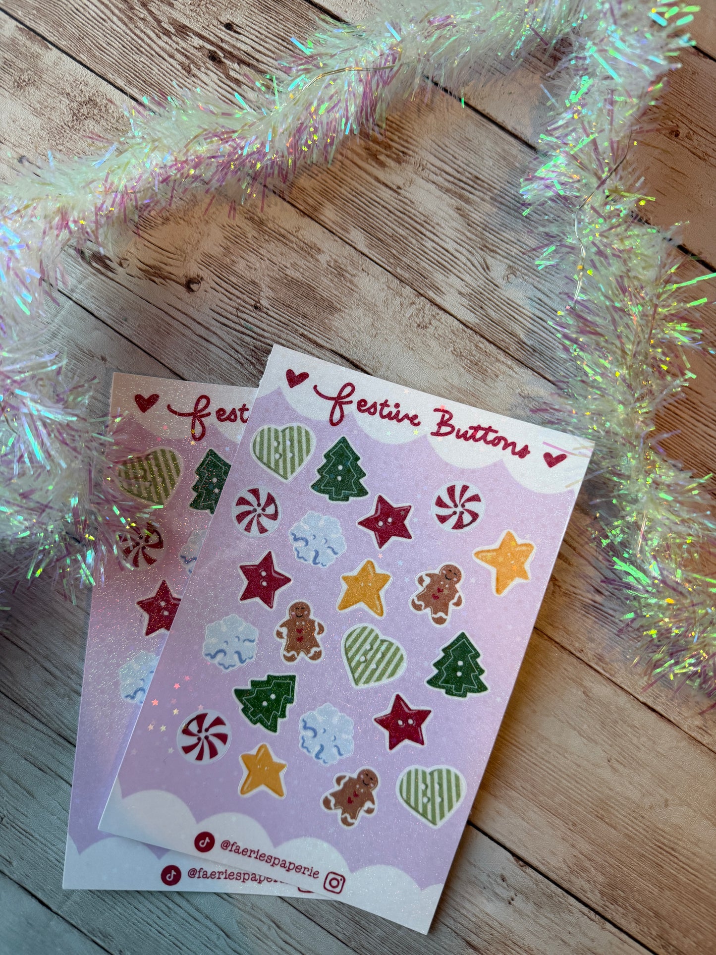 Festive Buttons Classic Holiday Sticker Sheet