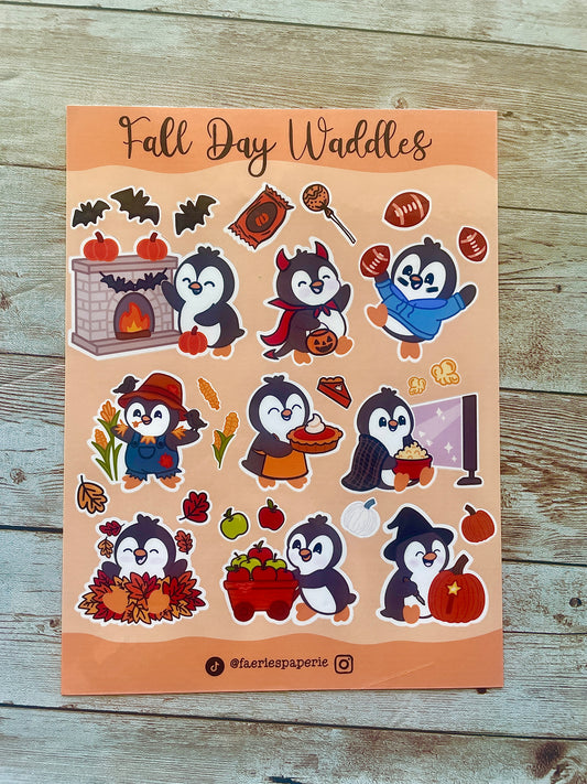 Fall Day Waddles Jumbo Sticker Sheet