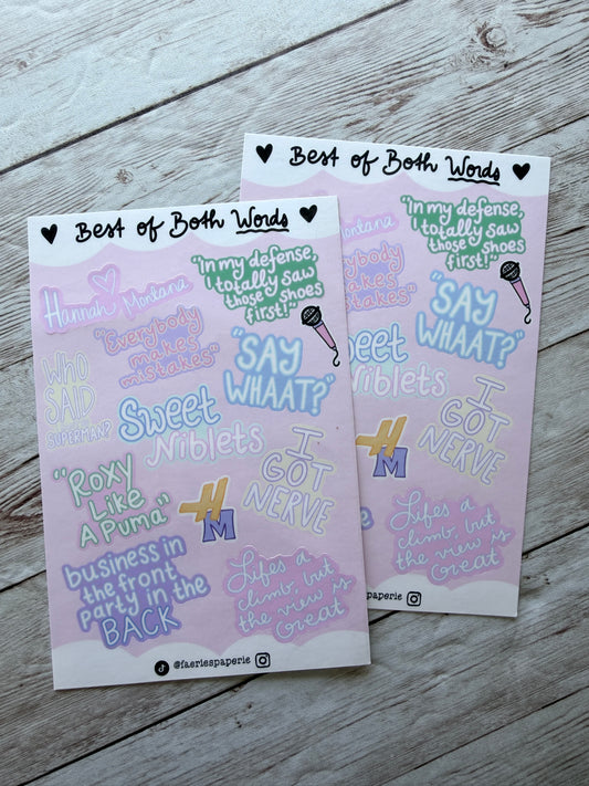 Best of Both WORDS Classic Sticker Sheet
