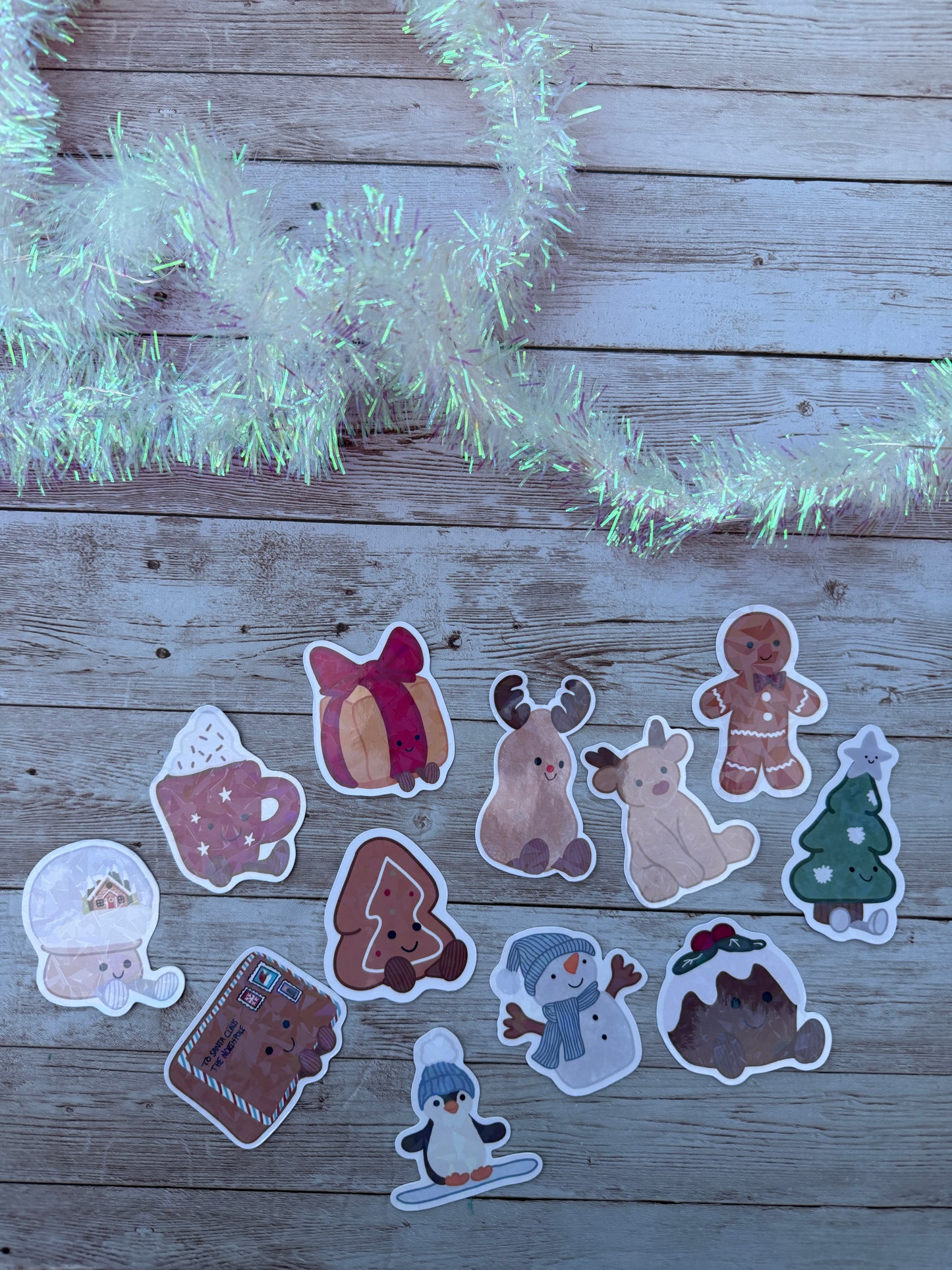 Holiday Themed Cutie Cuddly Vinyl Stickers