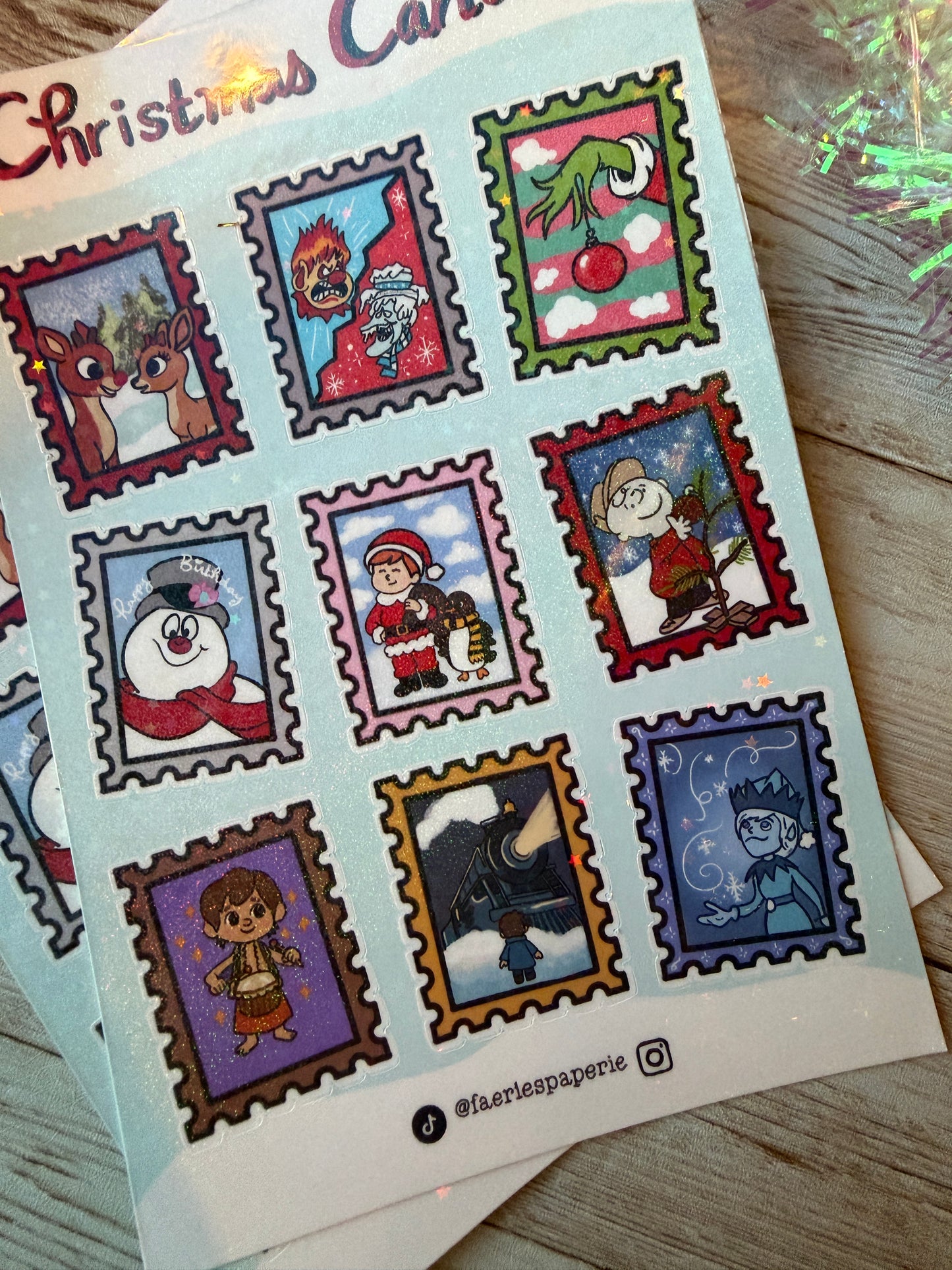 Christmas Cartoons Stamp Classic Sticker Sheet