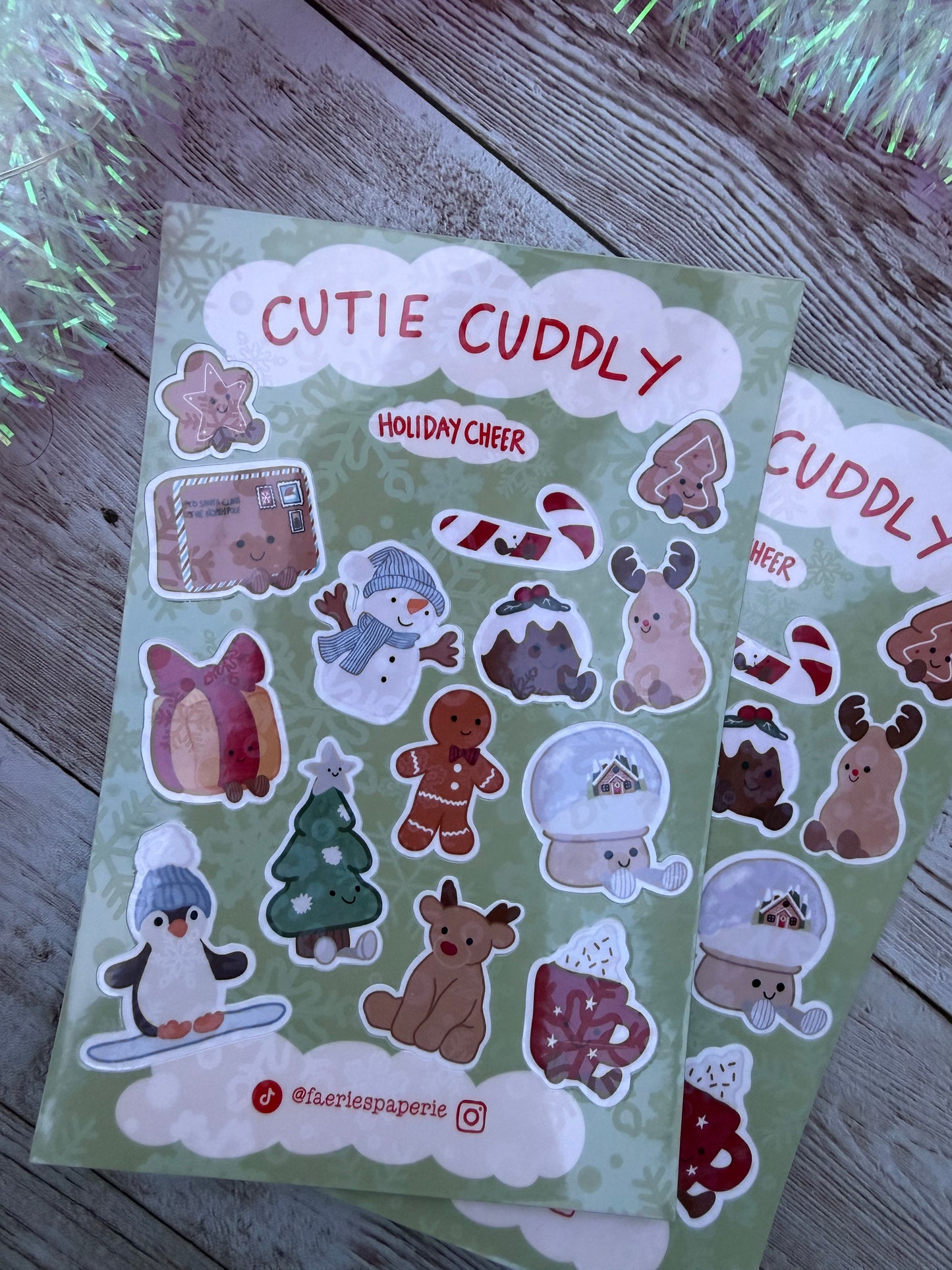 Cutie Cuddly Holiday Cheer Classic Sticker Sheet