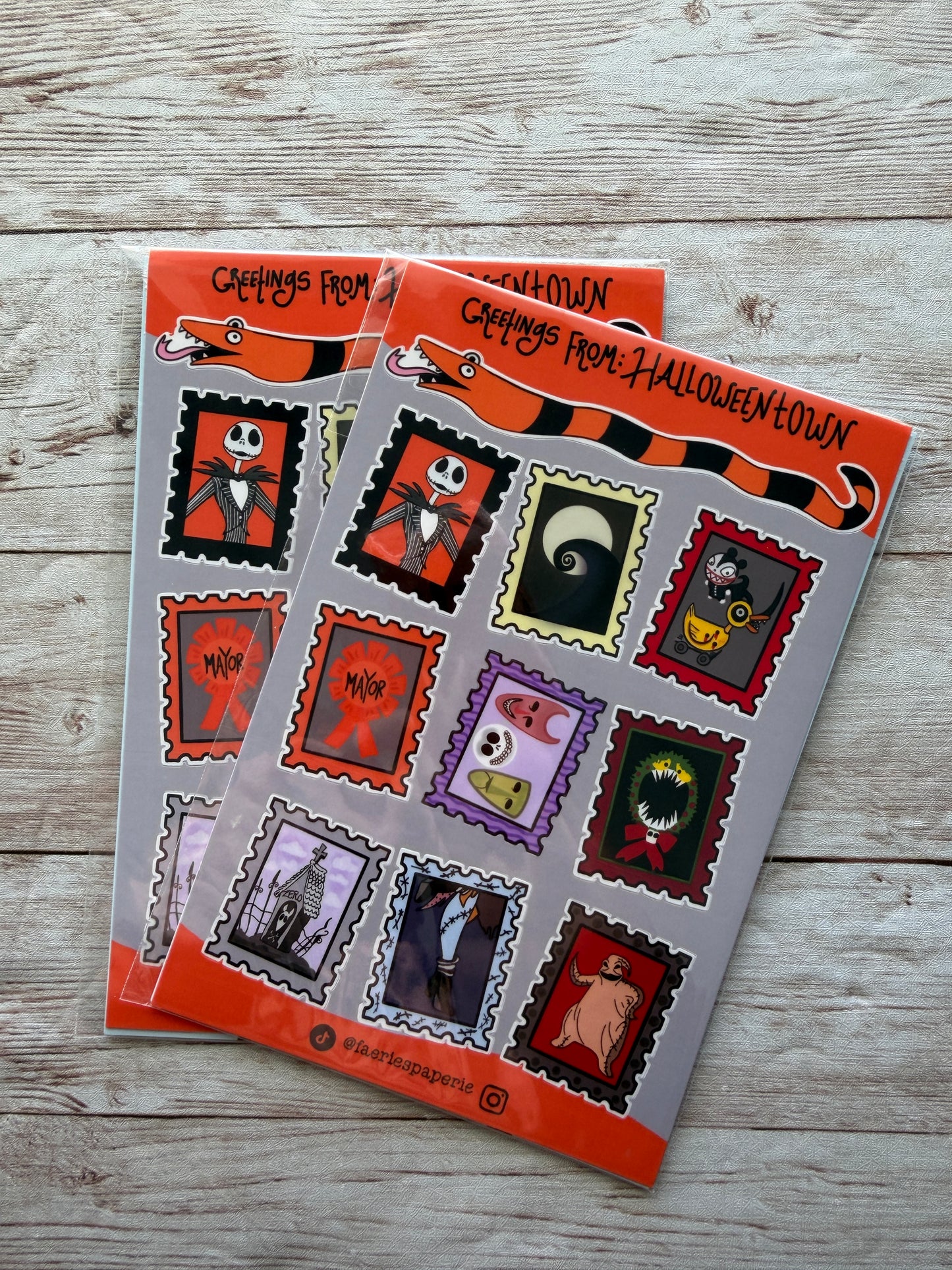 Greetings From Halloweentown Stamp Classic Sticker Sheet