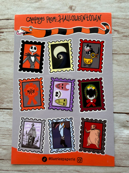 Greetings From Halloweentown Stamp Classic Sticker Sheet