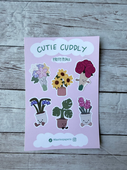 Cutie Cuddly Pretty Petals Classic Sticker Sheet