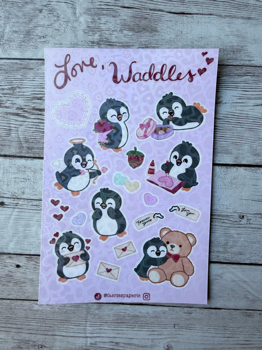 Love, Waddles Classic Sticker Sheet