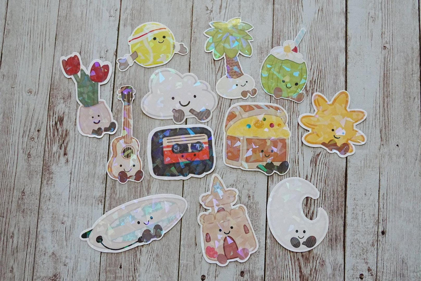Object Themed Cutie Cuddly Vinyl Stickers
