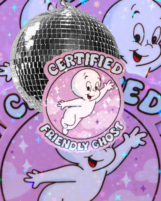 Certified Friendly Ghost Vinyl Sticker